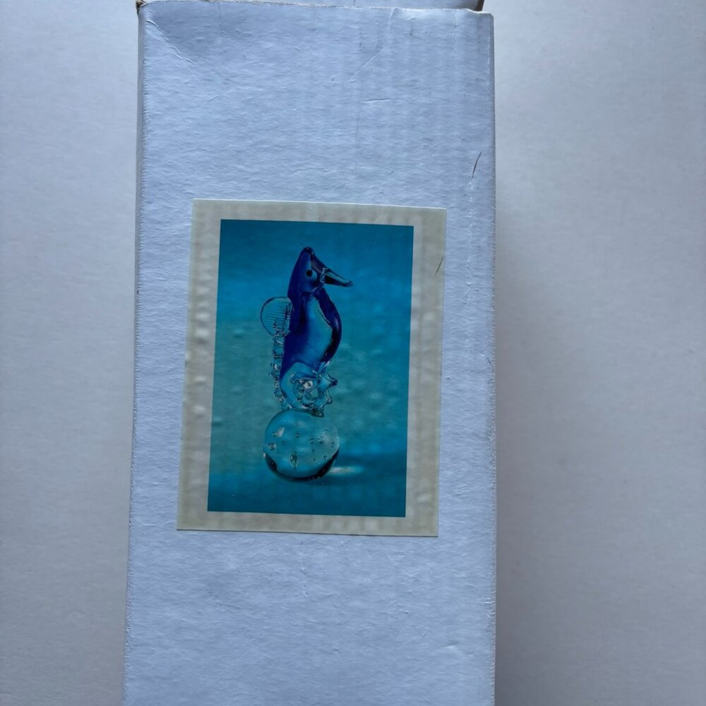 NEW Vintage Art Glass Seahorse 6'' Figurine/Paperweight